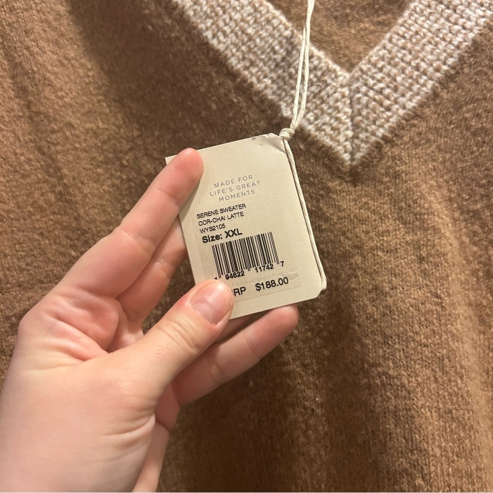 NWT Faherty Serene Sweater Chai Latte - Picture 4 of 8